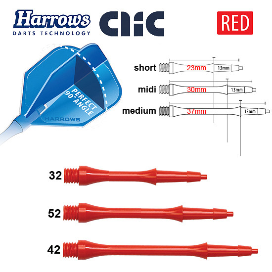 HARROWS Clic Shafts Slimline red