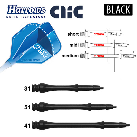 HARROWS Clic Shafts Slimline black