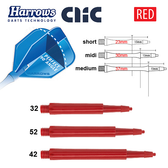 HARROWS Clic Shafts Standard red