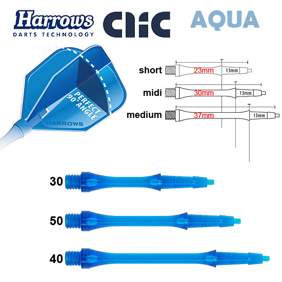 HARROWS Clic Shafts Slimline aqua