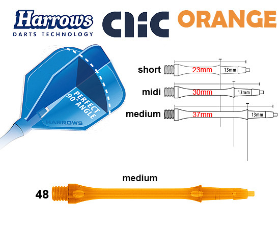 HARROWS Clic Shafts Slimline orange medium
