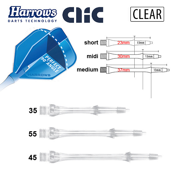HARROWS Clic Shafts Slimline clear